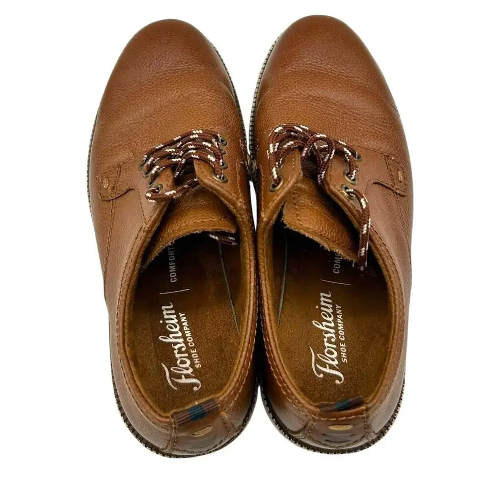 Florsheim Kids Boys Brown Leather Derby Shoes Comfortech Lace Up Size 13 M